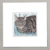 Tabby cat handmade card