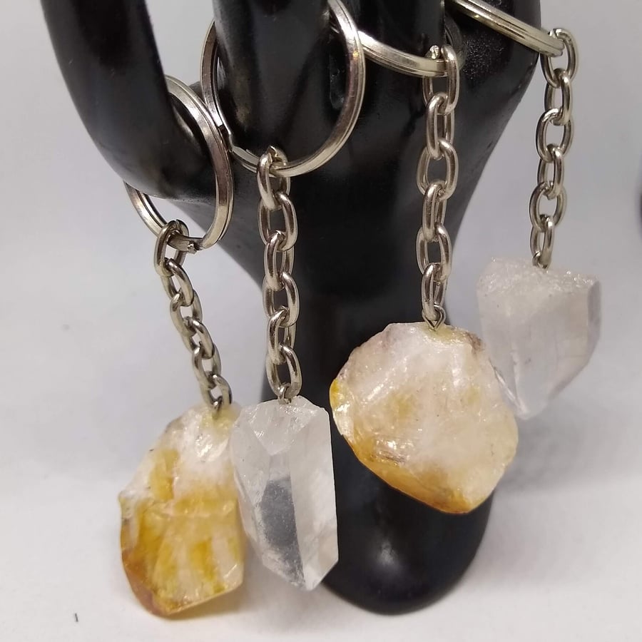 Semi Precious Stone Key Chains Raw Semi Precious Stone (Key Rings)
