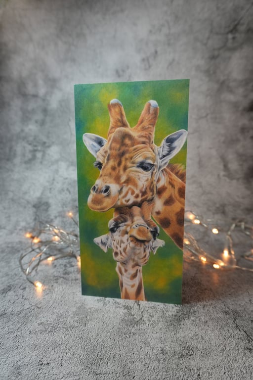 Cwtches Blank Giraffe Greetings Card Printed from Original Art