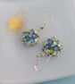 Iridescent Star Flower Beaded Earrings - Image 3