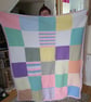 Large pastel coloured, crochet patchwork blanket  - Image 2