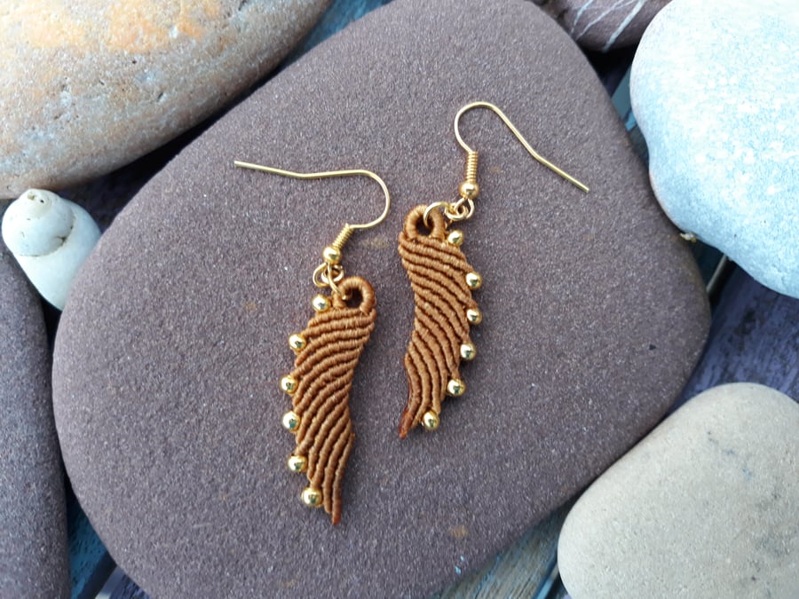 Macrame Angel Wing Earrings 