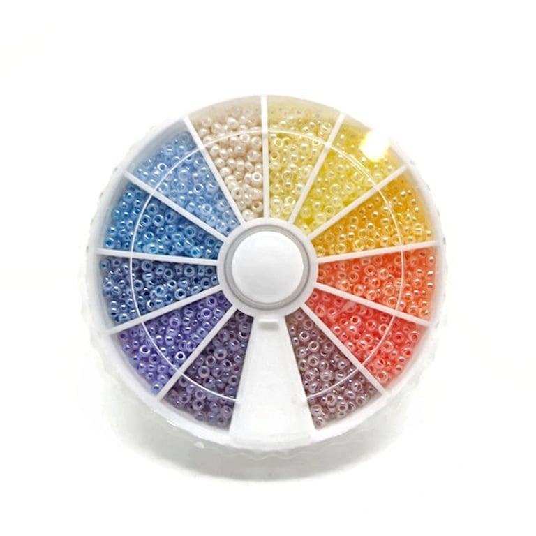 Miyuki Seed Bead Wheel in Sky Mix, Size 11, 1800 Beads in 12 Colours