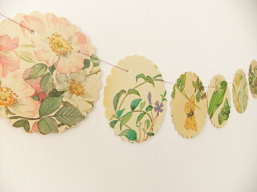 Spring bunting upcycled from The Country Diary of an Edwardian Lady
