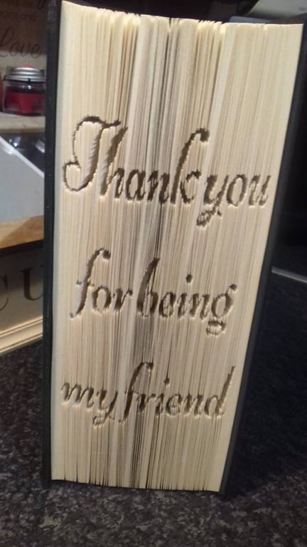 Thank you for being my friend CUT & FOLD Book Folding Pattern - EMAILED PDF