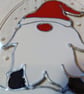 Christmas decoration Cheeky Santa gnome sun catcher. Hand painted. - Image 2