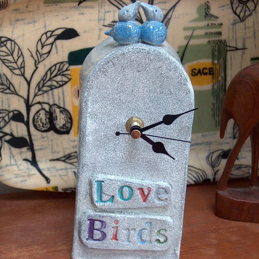 'Love Birds' Ceramic Clock