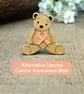 Uterine Cancer Awareness Teddy Bear Brooch, Endometrial Cancer Pin, Handmade - Image 9