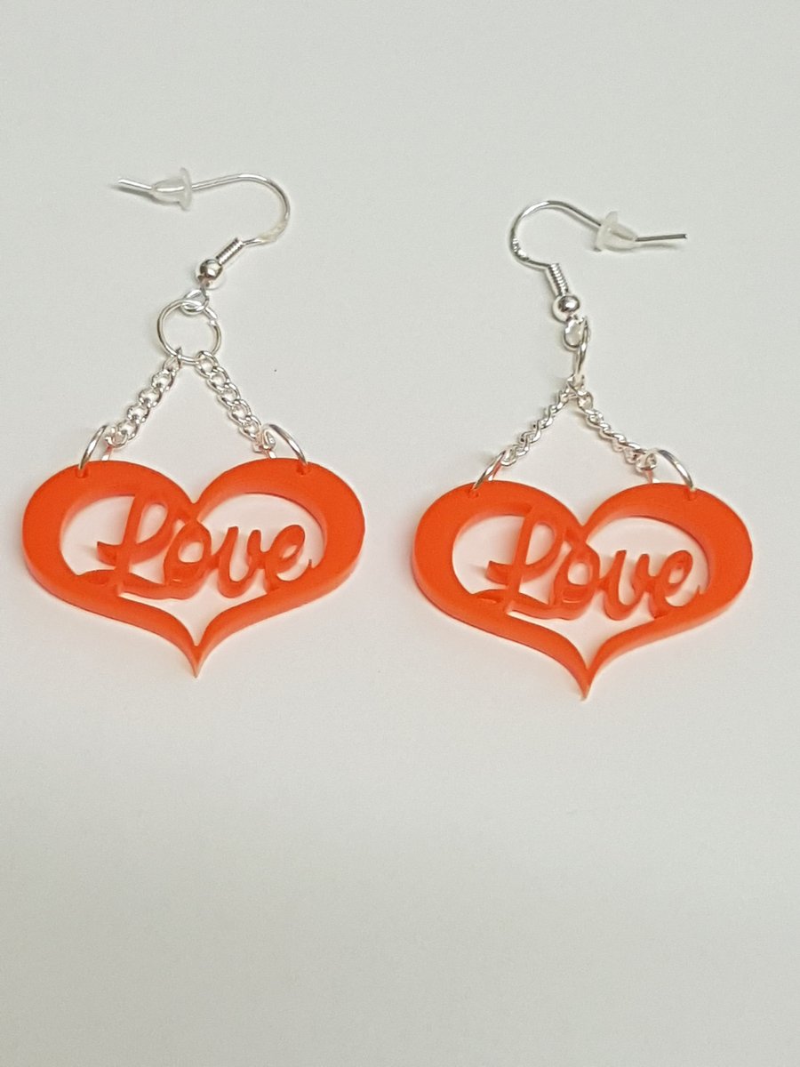 Love in a Heart Earrings - Acrylic