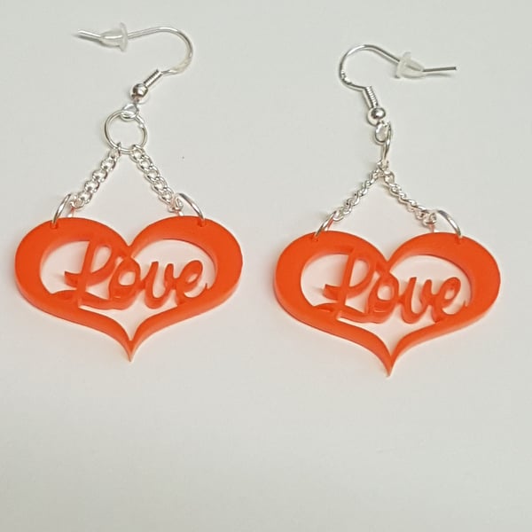 Love in a Heart Earrings - Acrylic