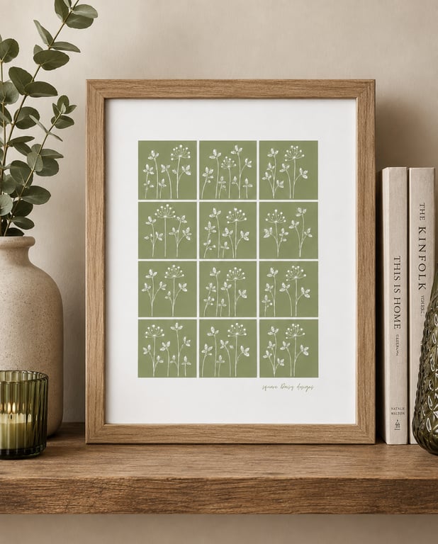 Wild flowers doodle print 