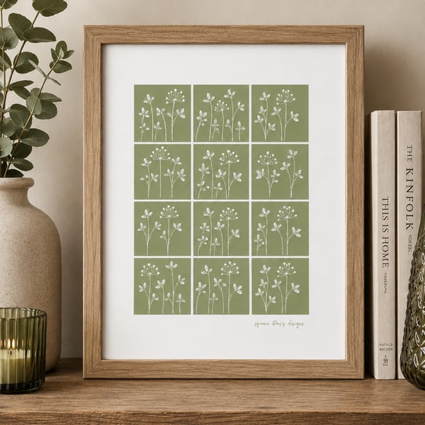 Wild flowers doodle print 