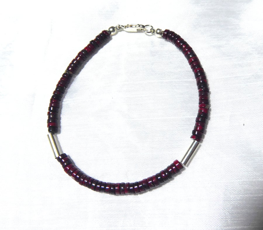Sterling Silver and Brecciated Jasper Gemstones Bracelet