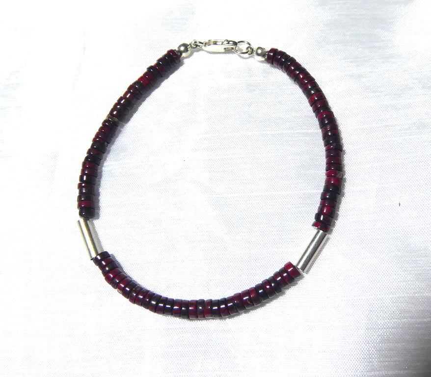 Sterling Silver and Brecciated Jasper Gemstones Bracelet