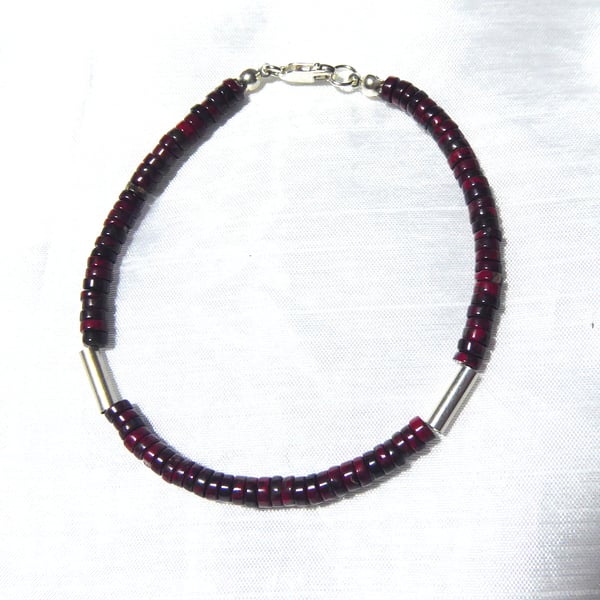 Sterling Silver and Brecciated Jasper Gemstones Bracelet