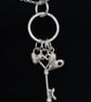 Silver charm pendant, Silver heart necklace, Silver key - Image 4