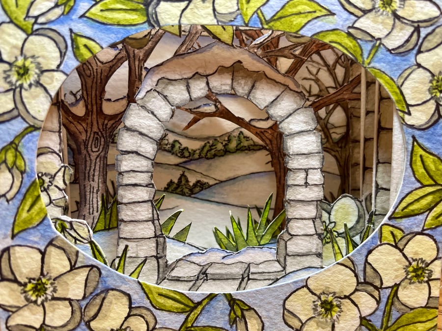 Hand painted 3D greetings card