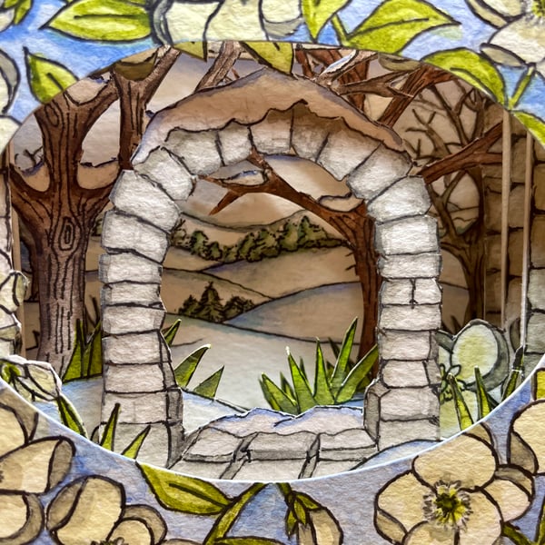 Hand painted 3D greetings card