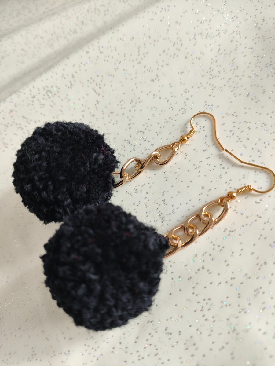 Handmade pom pom earrings 