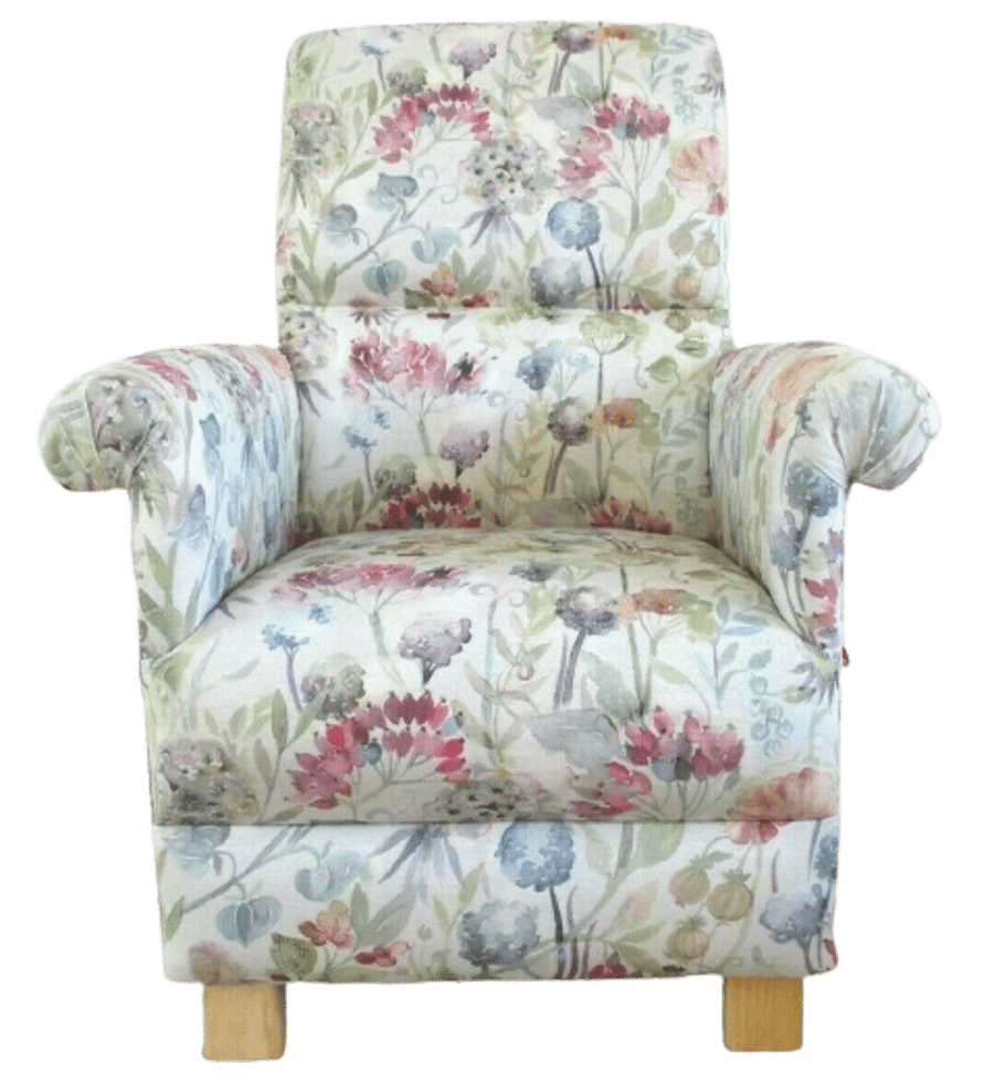 Voyage Maison Patrice Fabric Adult Armchair Floral Chair Accent Bedroom Pink