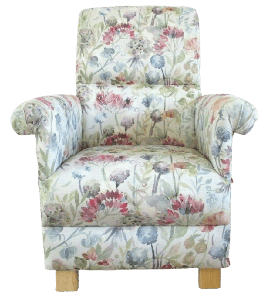 Voyage Maison Patrice Fabric Adult Armchair Floral Chair Accent Bedroom Pink
