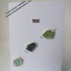 Trio of Sea Pottery Green Birds - Dad - Fathers Day - Birthday Card C200