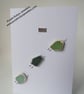 Trio of Sea Pottery Green Birds - Dad - Fathers Day - Birthday Card C200