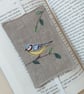 Elastic Bookmark with Embroidered Blue Tit - Image 1