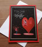 Window to Heart - Black and Red Valentines Day Card