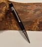 Handmade Ballpoint Pen in Ancient Bog Oak Wood 3500 year old - Celtic Design 