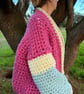 Handmade Crochet Chunky Cardigan with Balloon Sleeves Large - Image 5