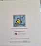 Playful blue tit painting printed card - Image 5