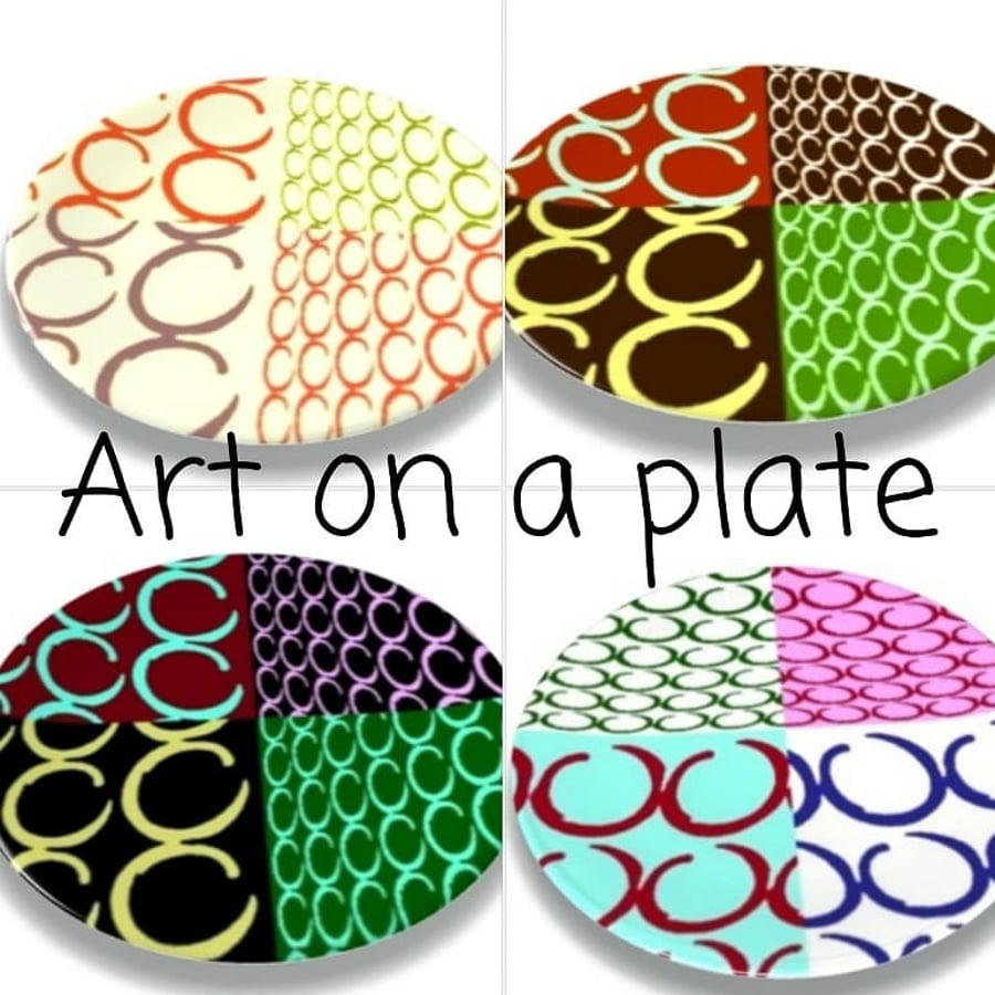 MULTICOLOURED HANDMADE BONE CHINA PLATES