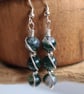Handmade Natural Moss Agate & 925 Sterling Silver Drop Dangle Earrings Gift Box - Image 6