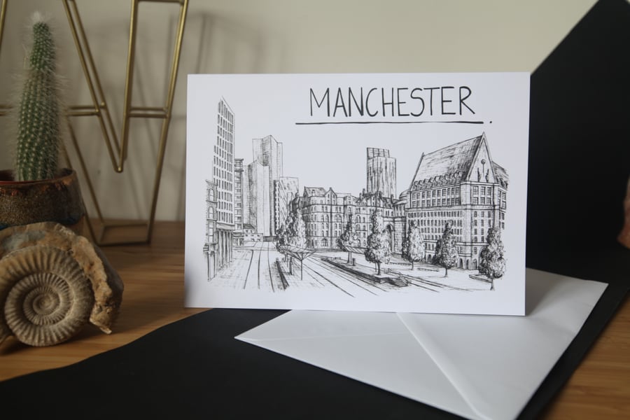 Manchester Skyline Greetings Card