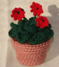 Red Crochet Pot Plant - Image 2