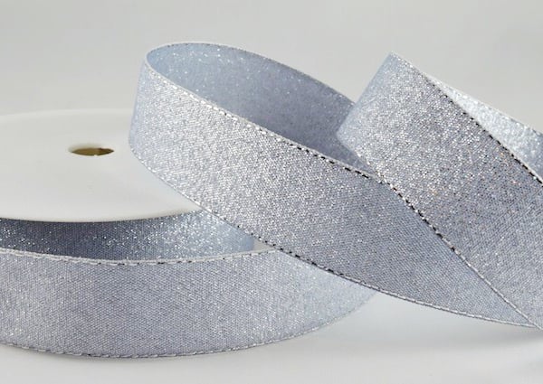 Silver Lurex glitter ribbon, Christmas decorations x 3 metres