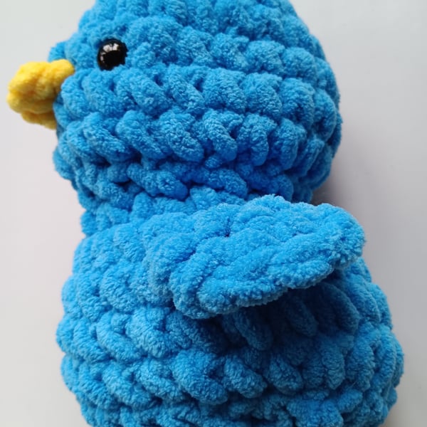 Crochet Plushie Duckling (Dark Blue-Yellow) - super soft, great gift!