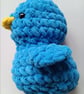 Crochet Plushie Duckling (Dark Blue-Yellow) - super soft, great gift!