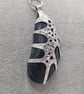 Aluminium Tin and Mussel Shell Pendant Necklace, Sea Inspired Unique Design - Image 3