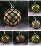 Christmas baubles boxed set of 6 large decorated with crochet lace (A42) - Image 4