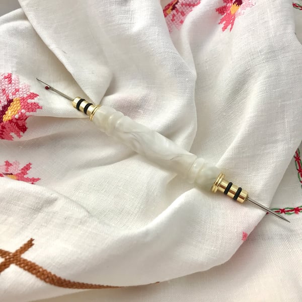 Hand-turned acrylic seam ripper with stiletto