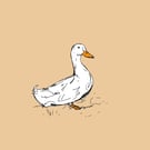 Hand drawn card print ‘Delilah Duck’