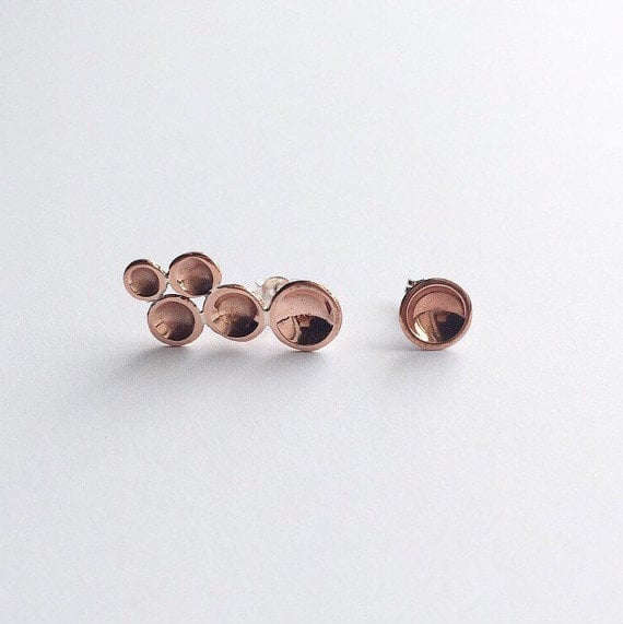 Dot ear crawler & stud - Copper