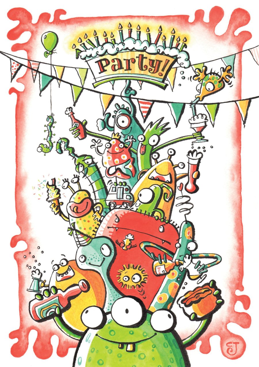 A3  Beer Monster Party Poster Print