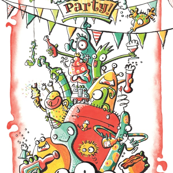 A3  Beer Monster Party Poster Print