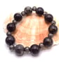 Men's Black Grey Marbled Stone and Gunmetal Spacer Bracelet, Men's Bracelet - Image 5