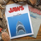 JAWS - original linocut print - A3
