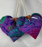 Handmade floral hanging fabric hearts set of 2 - Image 3