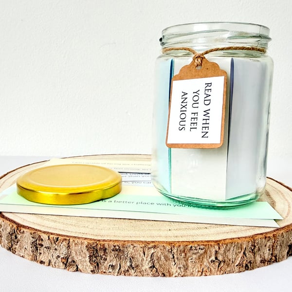 Read When You Feel Anxious Jar, 50 Quotes And Affirmations, Mental Health Relief